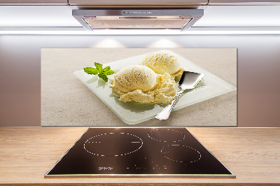 Cooker splashback Ice cream on a plate