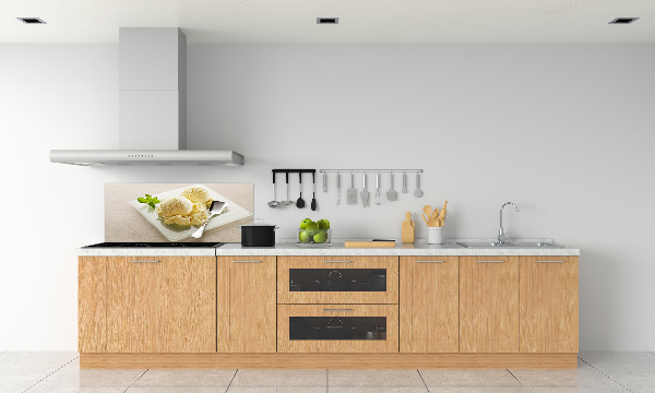 Cooker splashback Ice cream on a plate