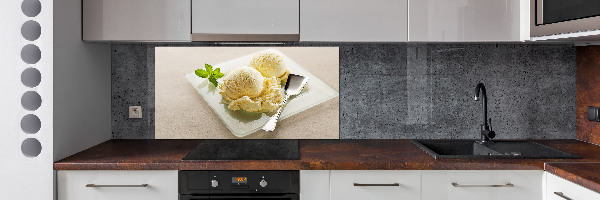 Cooker splashback Ice cream on a plate