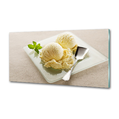 Cooker splashback Ice cream on a plate