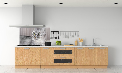 Kitchen splashback Cat with glasses