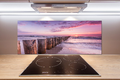 Cooker splashback Wooden breakwater