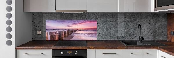 Cooker splashback Wooden breakwater