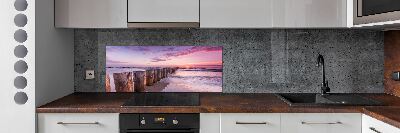 Cooker splashback Wooden breakwater