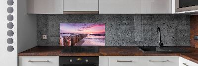 Cooker splashback Wooden breakwater