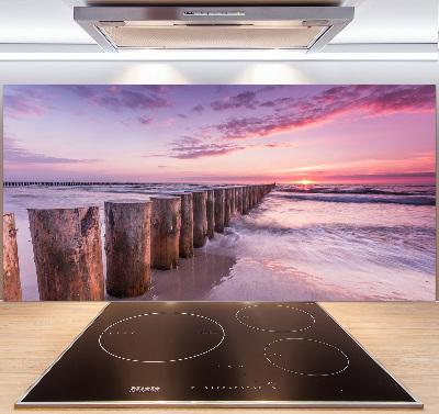 Cooker splashback Wooden breakwater