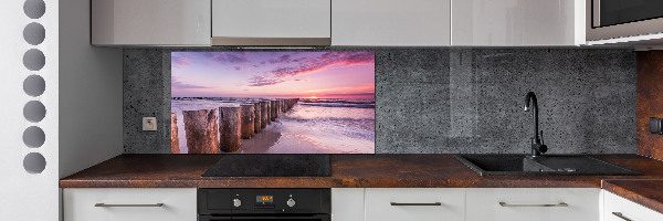 Cooker splashback Wooden breakwater