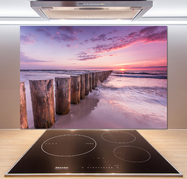 Cooker splashback Wooden breakwater