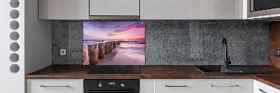 Cooker splashback Wooden breakwater