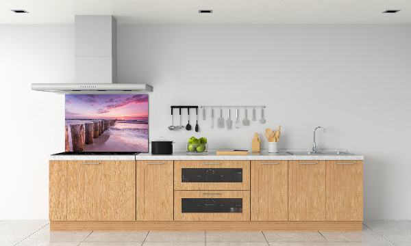 Cooker splashback Wooden breakwater