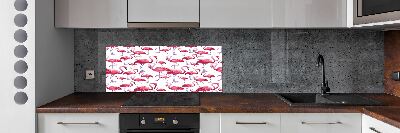 Kitchen splashback Flamingos