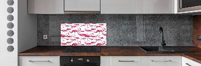 Kitchen splashback Flamingos