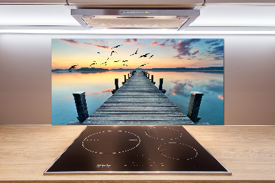 Cooker splashback Wooden pier