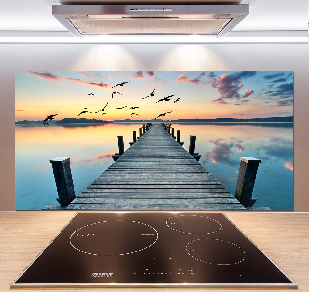 Cooker splashback Wooden pier