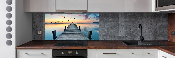 Cooker splashback Wooden pier