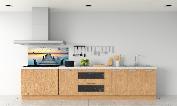 Cooker splashback Wooden pier