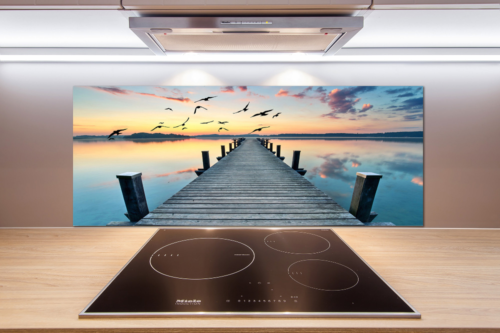 Cooker splashback Wooden pier