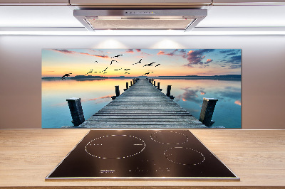 Cooker splashback Wooden pier