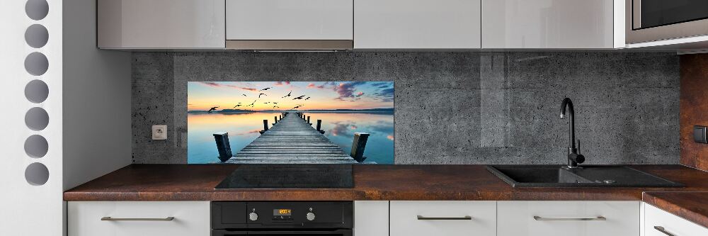 Cooker splashback Wooden pier