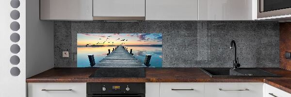 Cooker splashback Wooden pier