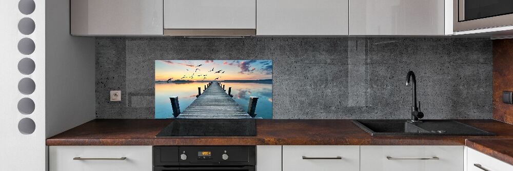 Cooker splashback Wooden pier