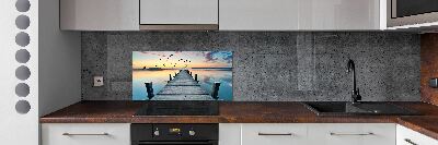 Cooker splashback Wooden pier