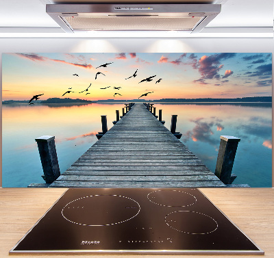 Cooker splashback Wooden pier