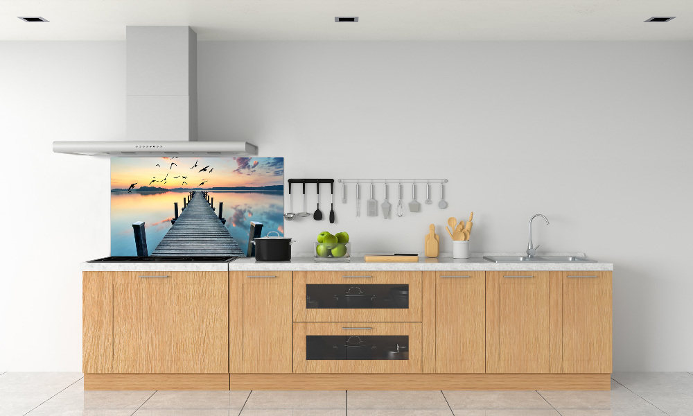 Cooker splashback Wooden pier