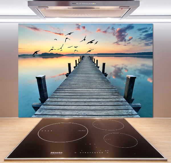 Cooker splashback Wooden pier