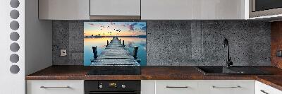 Cooker splashback Wooden pier