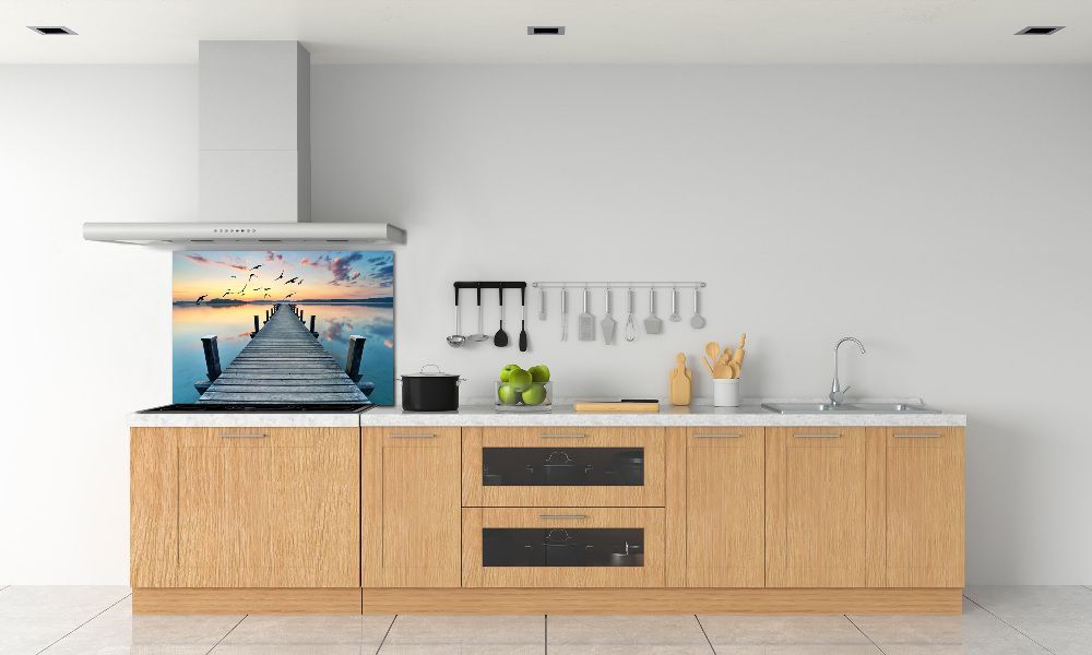 Cooker splashback Wooden pier