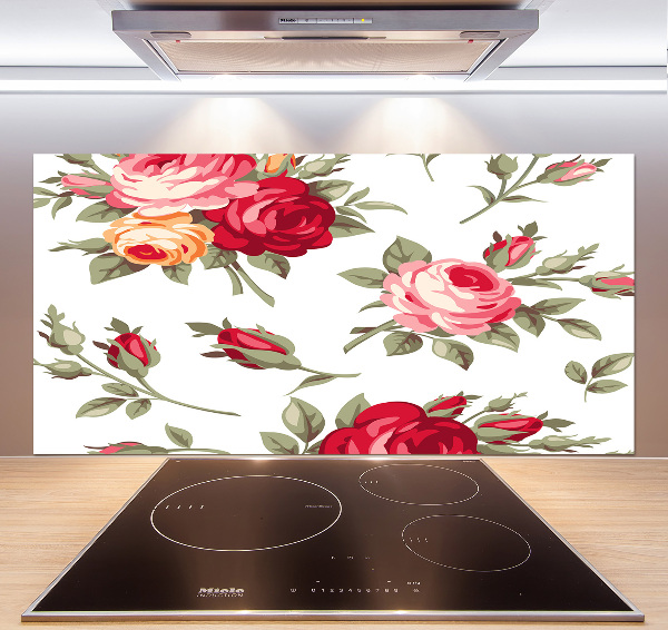 Kitchen wall panels Roses