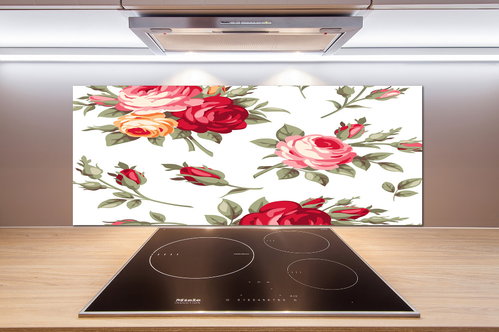 Kitchen wall panels Roses