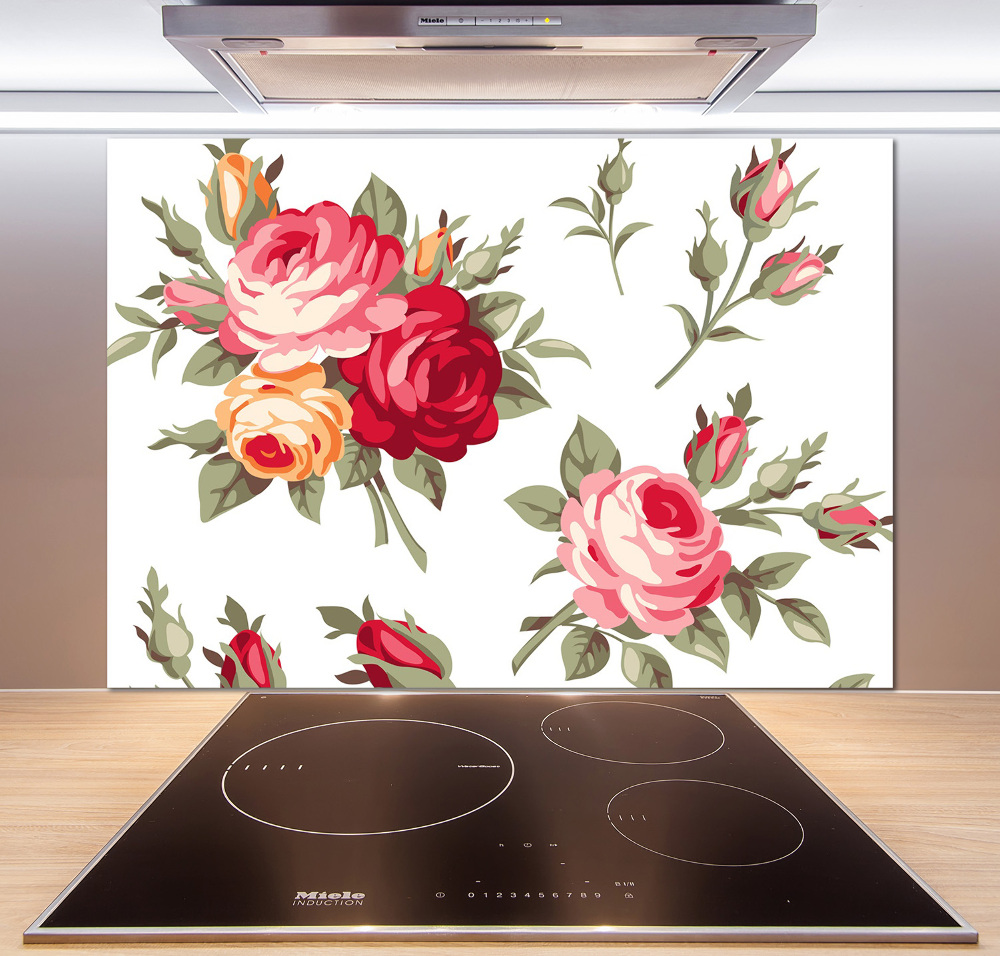 Kitchen wall panels Roses