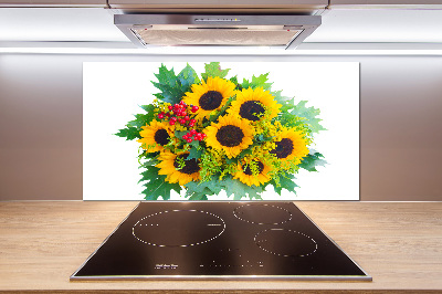 Kitchen splashback Bouquet of sunflowers