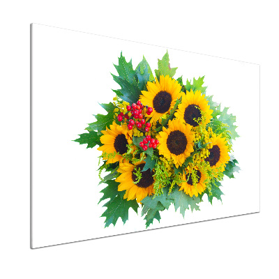 Kitchen splashback Bouquet of sunflowers