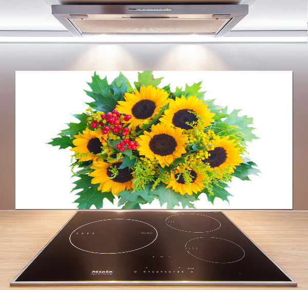 Kitchen splashback Bouquet of sunflowers