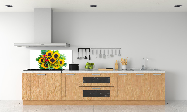 Kitchen splashback Bouquet of sunflowers