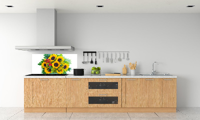 Kitchen splashback Bouquet of sunflowers