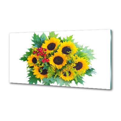 Kitchen splashback Bouquet of sunflowers