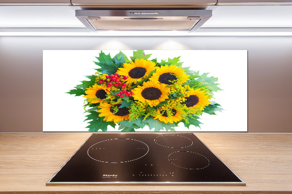 Kitchen splashback Bouquet of sunflowers