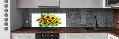 Kitchen splashback Bouquet of sunflowers