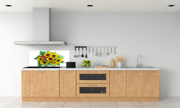 Kitchen splashback Bouquet of sunflowers