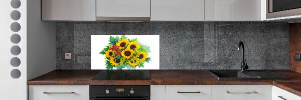 Kitchen splashback Bouquet of sunflowers