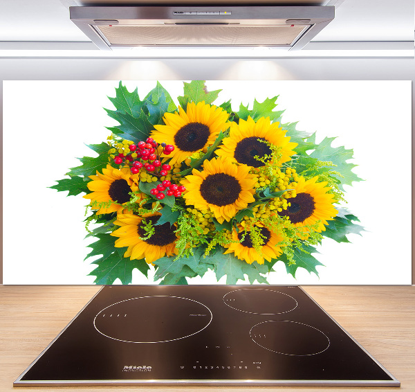 Kitchen splashback Bouquet of sunflowers