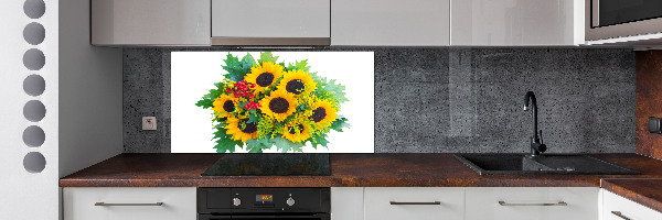 Kitchen splashback Bouquet of sunflowers