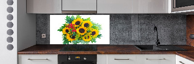 Kitchen splashback Bouquet of sunflowers