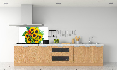 Kitchen splashback Bouquet of sunflowers