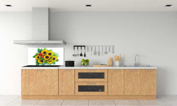 Kitchen splashback Bouquet of sunflowers