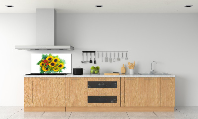 Kitchen splashback Bouquet of sunflowers